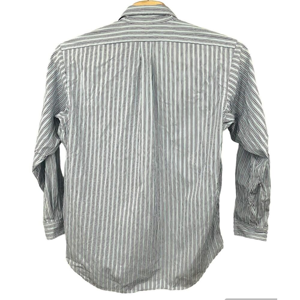 Polo Ralph Lauren Mens Large Classic Fit Blue White Stripe Pony Logo - Picture 2 of 4